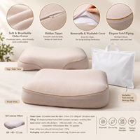 Vente en gros oreiller cervical ergonomique respirant à contour 3D, housse amovible, support de cou en mousse polyuréthane moulé