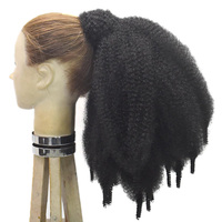 Nouveautés Extensions de Cheveux Synthétiques Chignon Torsadé Crochet Marley Tresses Style Afro Kinky Raides Queues de Cheval Afro