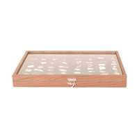 Cadre de présentation pour badges et broches en bois de noyer, ouverture frontale, directement de l'usine, pour collectionneurs, à poser sur mur ou table