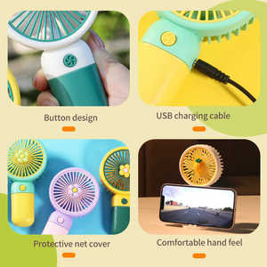 Dễ Thương Trái Cây Phim Hoạt Hình Thiết Kế Nhỏ Mini Fan Có Thể Sạc Lại Xách Tay Mini Fan Nhựa Mini Cầm Tay Fan - Product Image 5