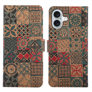 Étui portefeuille vintage en cuir et liège à motif floral pour <span class=keywords><strong>iPhone</strong></span> 17 Air 16E 15 Plus 14 Pro Max <span class=keywords><strong>13</strong></span> 12, coque bohème avec porte-cartes - Product Image 4