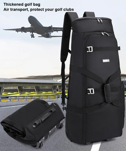 Unisex Water repellent Large capacity folding travel bag <b>backpack</b> <b>wheel</b> bag and boarding luggage golf club bag - Product Image 6