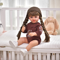 Nouvelle Poupée Reborn Bébé en Silicone Vinyle Doux 55 cm pour Enfants, Jouet avec Fonction de Conversation