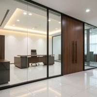 Cloison modulaire plate architecturale de 84 mm : Barrière insonorisée en verre simple à ossature acier pour bâtiments commerciaux emblématiques