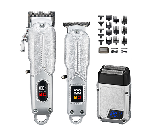 Hair Clippers for Men, Clippers and Trimmers Set, Barber Clippers, Electric Hair Trimmer with Box, Gifts for Men Silver