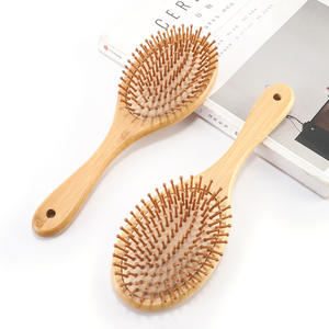 Kysiea Ensemble de brosses à cheveux en bambou pour massage du cuir chevelu, avec vibration et chaleur instantanée, modèles ovale moyen et carré 20cm+, en bambou Nan, design personnalisé pour - Product Image 6