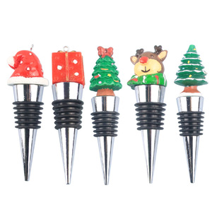 Christmas Wine Stoppers Resin Aluminum Alloy Bottle Stopper Set Holiday Decorative Party Gift - Product Image 4