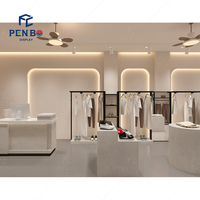 Comptoirs de Design Intérieur Haut de Gamme pour Magasin de Vêtements, Étagères de Présentation de Robes Femme et Agencements pour Boutiques de Prêt-à-Porter