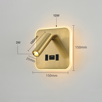 Lampe de lecture LED minimaliste nordique, rechargeable par USB, applique murale à bras articulé réglable avec interrupteur marche/arrêt pour utilisation au chevet d'hôtel