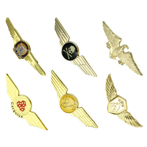 Scudo marchio epossidico <span class=keywords><strong>stella</strong></span> volare ali aereo <span class=keywords><strong>aquila</strong></span> placcato oro Pin - Product Image 5