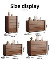 Commode minimaliste en bois massif de frêne à 9 tiroirs, grande capacité, meuble de rangement écologique pour le salon
