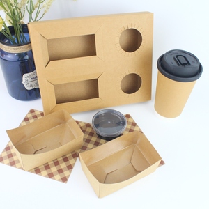 Venta al por mayor de papel para llevar en la cafetería con logotipo personalizado desechable Espresso tazas de café soporte bolsas conjunto de embalaje de alimentos - Product Image 4