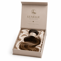Caja Magnética Personalizada para Pelucas con Logotipo, Empaque Rígido de Cartón para Extensiones de Cabello con Forro de Satén para Salón y Venta al por Menor