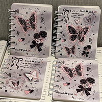 Carnet à spirales A7 de style Ins, papier de haute qualité, couverture en papier, style romantique, épaissi, petite taille, cadeau pour les devoirs
