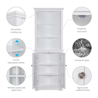 Armoire d'angle de rangement haute Armoires triangulaires murales blanches multifonctionnelles pour salle de bain