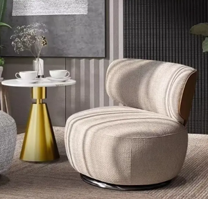 Sillón Individual Giratorio Moderno de Tela para Sala de Estar Pequeña, Balcón, Hotel y Muebles para el Hogar - Product Image 4