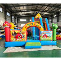 Château Gonflable Commercial d'Extérieur pour Enfants avec Toboggan et Jeux d'Attraction - Hupfburg