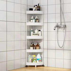 Estante de almacenamiento para baño, estante esquinero de pie para baño, estante de almacenamiento para baño de varias capas sin necesidad de taladrar - Product Image 2