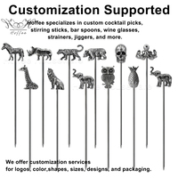Palillos de acero inoxidable con diseño personalizado, herramienta de barra, decorativos esmaltados, para alimentos, aceitunas, cócteles, frutas y como adorno.