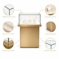 Vitrine d'exposition de bijoux en verre éclairée par LED sur mesure pour bijouterie, musée, exposition, vente en gros