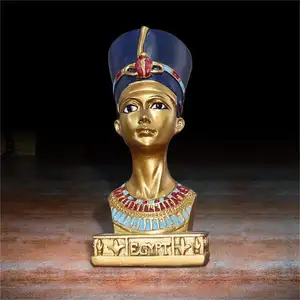 Egyptian Empress Ornament Huaqi MAE07 Retro Egyptian Queen Half-length Souvenir Resin Crafts ornaments for home