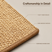 Tapis en sisal naturel tissé, tapis en fibres de sisal pour la décoration de la maison, salon, sur mesure Bocai