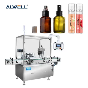 Machine automatique de fabrication industrielle, bouteille ronde de pulvérisation en plastique PET de 5-30ml, Machine de ligne d'étiquetage de remplissage de liquide de parfum