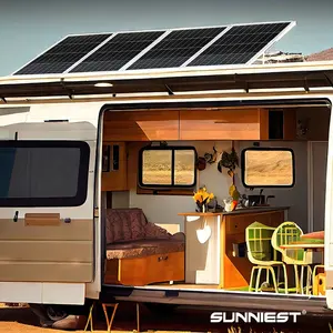 60W A Grade Small RV solar panels High Efficiency Waterproof Plug and Play Easy to Carry With Port