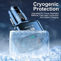 Chargeur allume-cigare de voiture 4 ports USB QC3.0 15W, 12-24V, en métal, charge rapide pour PC de voiture