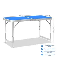 Table pliante en métal à hauteur réglable ensemble de chaises Table à manger pour pique-nique de camping portable en plein air