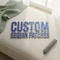 Patchs thermocollants personnalisés en forme de cœur brisé avec logo, petits mini-patches à sequins verts, rouges et argentés pour vêtements et chemises