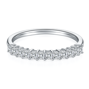 Bijoux de souhaits Bague de fiançailles en moissanite en argent 925 empilable pour femme - Product Image 3