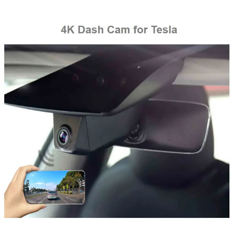 Dash Cam Front And Rear 4k 1080p Night Vision With App Wireless Dash Camera For Tesla Cars