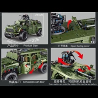 Modèle de véhicule tout-terrain RC 4015 en 6 pièces, SUV, voiture militaire Hummer blindée, blocs de construction électroniques, jouet de construction 1:18