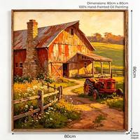 Peinture à l'huile sur toile peinte à la main, grande texture épaisse, couteau à palette, art mural pour grange de ferme, décoration de maison de campagne