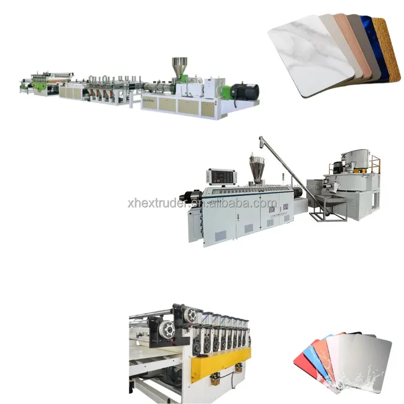Machine de fabrication de panneaux de mousse en plastique PVC WPC machine intégrée pour panneaux muraux ligne de production d'extrudeuse de plaques de cristal de carbone