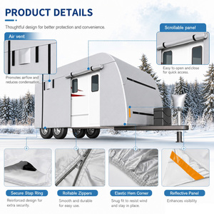 Housse de caravane tout temps en tissu Oxford imperméable 400D, coupe-vent, protection intégrale contre les UV à 99%, couleur personnalisable - Product Image 2