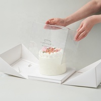 Boîte à gâteau KinSun à double ouverture avec fenêtre, design gratuit, 6 et 8 pouces, pour desserts et gâteaux d'anniversaire