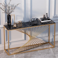 Étagère murale de style européen en marbre, console de luxe légère et moderne pour couloir, salon ou chambre à coucher