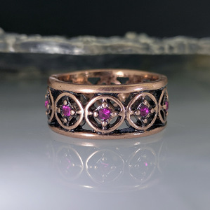 Anelli vintage con incisioni floreali, accessori da donna dal design classico per l'uso quotidiano - Product Image 2