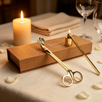 Ensemble de soin des bougies de qualité supérieure, coupe-mèche en acier inoxydable et éteignoir à bougies, boîte cadeau, accessoires de luxe pour bougies, pour la fragrance de la maison