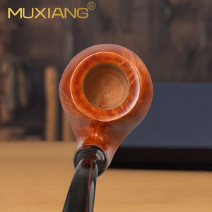 Muxiang Handmade Briarwood Smoking Pipe Bent Shape Traditional Tobacco Pipe For Men - Product Image 4
