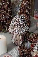 Bunga kering kerucut pinus alami buatan tangan kualitas tinggi dekorasi jendela liburan Natal luar ruangan dalam ruangan