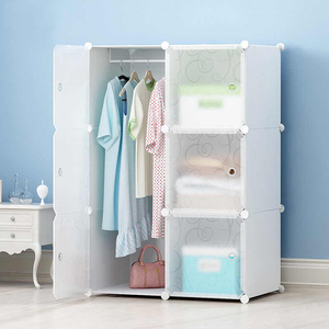 Lemari Pakaian DIY Murah Diskon Bahan PP Motif Kayu Panel Kubus Dengan 6 Pintu - Product Image 5