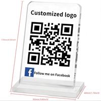 Letrero de Mesa con Código QR de Acrílico Personalizado, Porta Menús Digital para Cafetería, Restaurante, Salón, Exhibición de Señalización Comercial Moderna 2026