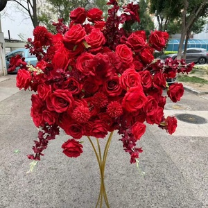 Vente flash - Boule <span class=keywords><strong>de</strong></span> fleurs artificielles <span class=keywords><strong>en</strong></span> soie rouge, fleurs <span class=keywords><strong>de</strong></span> mariage, boule <span class=keywords><strong>de</strong></span> roses, décoration <span class=keywords><strong>de</strong></span> table <span class=keywords><strong>de</strong></span> mariage <span class=keywords><strong>de</strong></span> haute qualité, fournitures <span class=keywords><strong>de</strong></span> décoration - Product Image 5