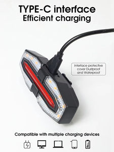 Bike Tail <b>Light</b> with Turn Signals <b>Wireless</b> Remote Control Led Rear <b>Light</b> USB Rechargeable Safety Cycling <b>Light</b> - Product Image 4