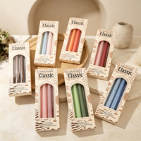 Ensemble de bougies coniques colorées macaron, 4 bougies longues en paraffine sans fumée, pour Thanksgiving, Pâques, Diwali, mariages, décoration de la maison