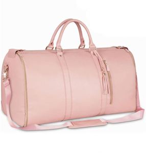 Sac de voyage vintage en toile PU pour femme, sac de week-end, sac de sport de grande capacité avec compartiment séparé pour chaussures - Product Image 4