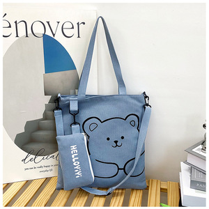 Sac Tendance 2024 borsa di tela con astuccio per gli studenti per make up lezioni a tracolla borsa a tracolla da donna - Product Image 5